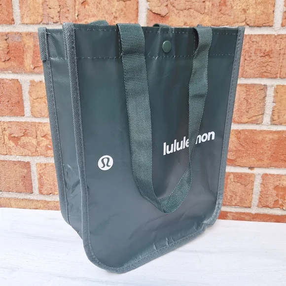 Tote Bag Lululemon with Logo and Snap Closure at top Canvas Dark Green - Picture 15 of 17